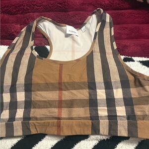 Burberry Brown Plaid Crop Top